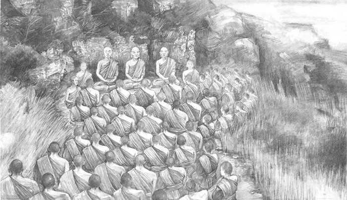 First Buddhist Council and Buddhist Canon established