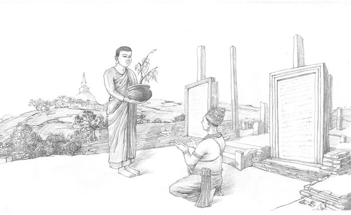Theravada Buddhism spreads to Sri Lanka